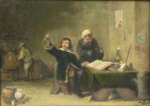 An Alchemist And His Assistant In An by David The Younger Teniers