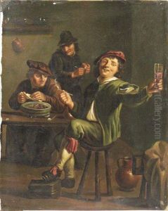 Peasants Carousing In An Interior by David The Younger Teniers