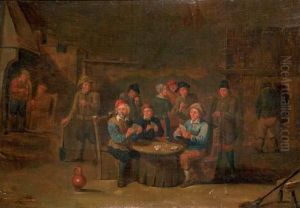 La Partie De Cartes Dans La Taverne.