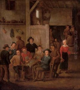 Boors Playing Cards And Merrymaking In A Tavern by David The Younger Teniers