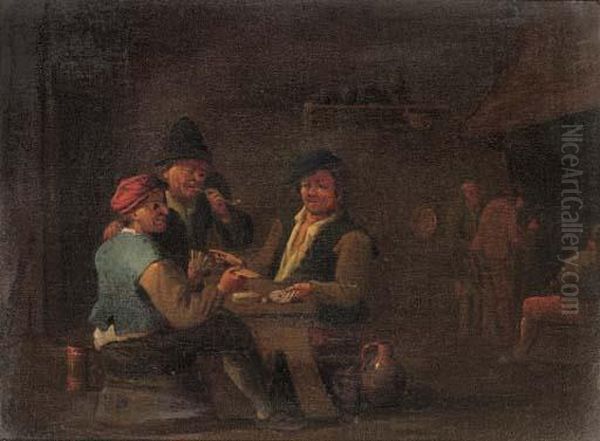 Peasants Playing Cards In An Inn - view 1