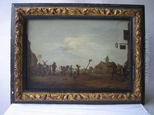 Flemish A Village Kermesse Or 
Fete Oil On Oak Panel Bears Old Wax Seal To Reverse 19.5 X 28.5 Cms 
Illustrated - view 1