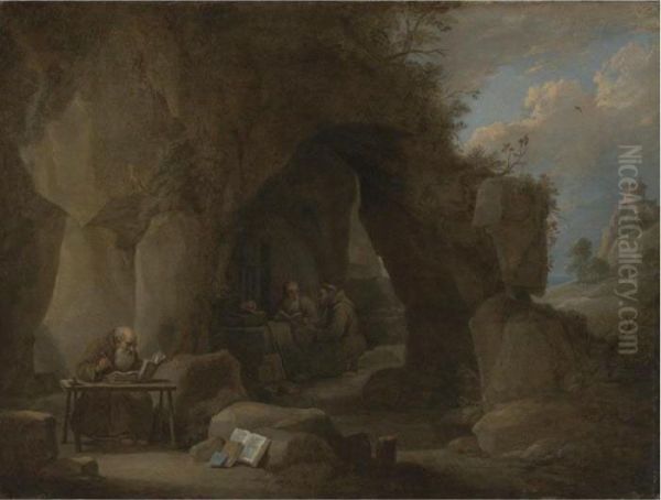 Property From A Private Collection
Hermits Writing In A Rocky Landscape - view 1