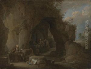 Property From A Private Collection
Hermits Writing In A Rocky Landscape by David The Younger Teniers