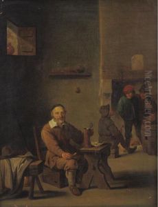 Figure Enjoying A Pipe And A Drink At A Tavern