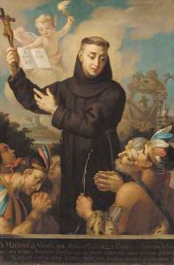 Saint Francis Xavier baptising Indians