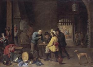 A Guardroom Interior With Soldiers Playing Dice, The Liberation Of Saint Peter Beyond by David The Younger Teniers