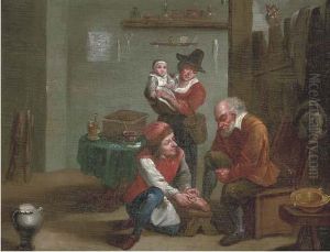 A Chiropodist Treating A Man's Foot by David The Younger Teniers