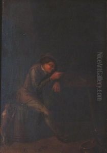 A Peasant Drinking In A Tavern. by David The Younger Teniers