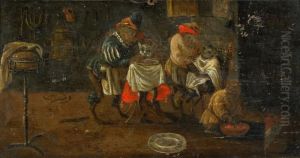 Hos Kattfrisoren by David The Younger Teniers