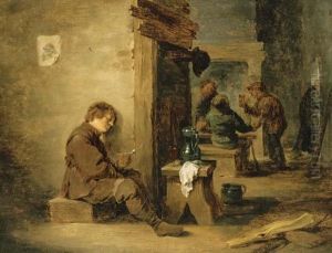 Peasants Smoking And Drinking In A Tavern
