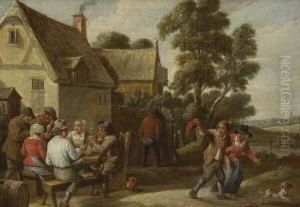 Zechende Bauern Vor Der
Dorfschenke. by David The Younger Teniers