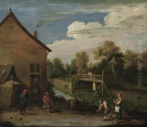 Kegeln Vor Dem Haus. by David The Younger Teniers