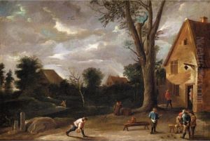 Peasants Playing Skittles Before A Tavern