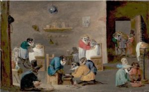 Monkey Barber Shop by David The Younger Teniers