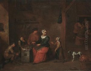 A Peasant Family In An Interior by David The Younger Teniers
