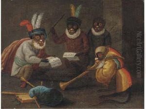 Singeries: Monkeys Dining And Making Music by David The Younger Teniers