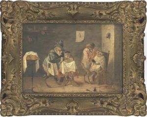 A Monkey Barber Shop by David The Younger Teniers