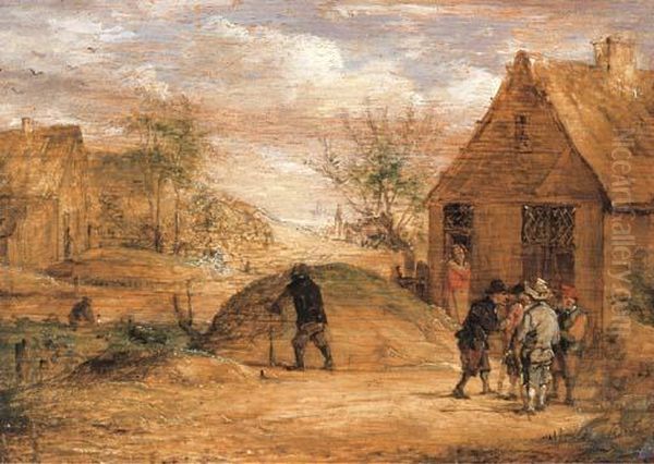 Peasants Conversing Outside A House - view 1