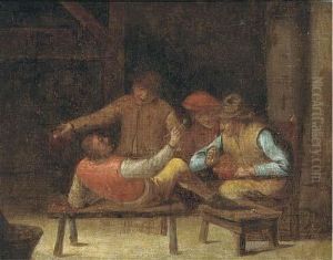Figures Jesting In An Interior by David The Younger Teniers
