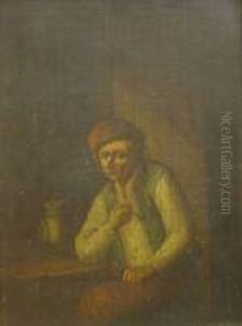 A Boor In Aninterior With Pipe by David The Younger Teniers