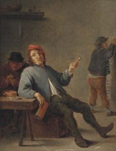 A Boor Smoking In An Interior