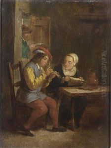 A Peasant Playing A Recorder And A Peasant Woman Listening In An Inn A Peasant Playing A Recorder And A Peasant Woman Listening In An Inn