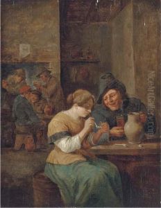 Peasants Smoking And Drinking In A Tavern by David The Younger Teniers