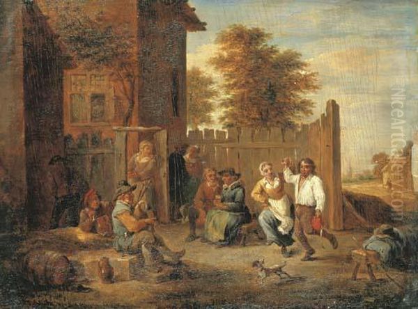 Peasants Merrymaking Outside An Inn - view 1