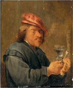 Interior With A Boor Smoking A Pipe And Holding A Roemer by David The Younger Teniers
