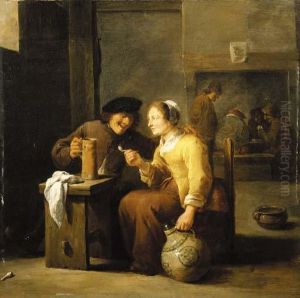 Peasants Smoking And Drinking In A Tavern by David The Younger Teniers