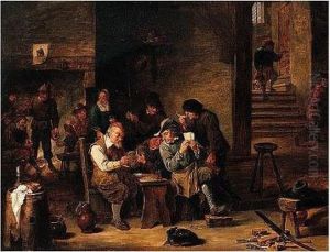 A Tavern Interior With Peasants Playing Cards by David The Younger Teniers