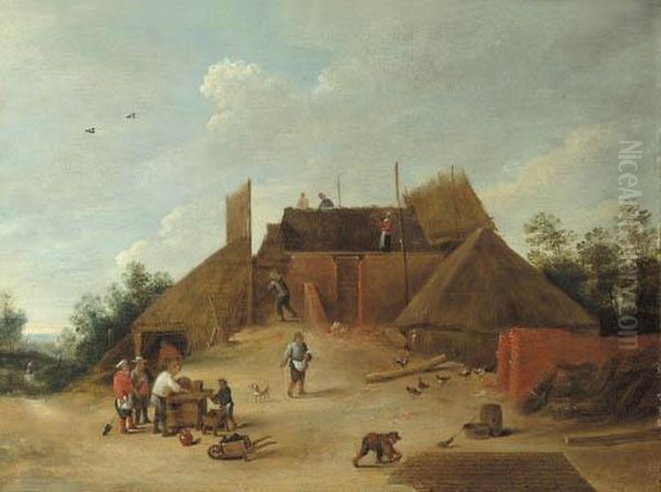 Peasants At Work On A Building Site - view 1