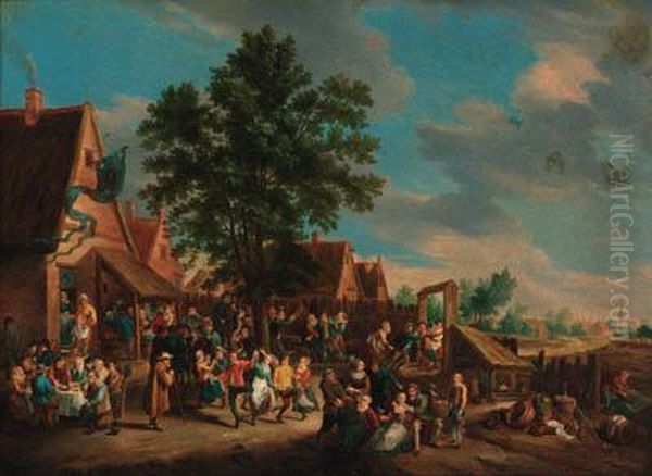 Peasants Dancing And Merrymaking Before An Inn - view 1