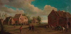 Peasants Playing Skittles In A Village