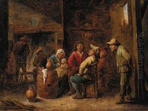 Peasants Singing And A Mother With Her Child In An Interior
