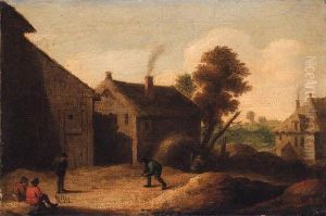 Peasants Playing Skittles By A Farm
