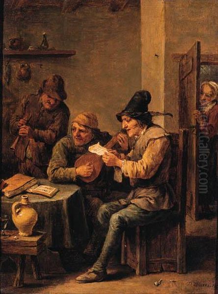 Boors Making Music In A Tavern - view 1
