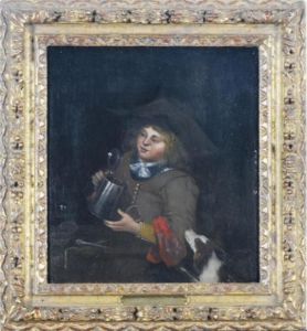 A Figure Merry-making by Gerard Terborch