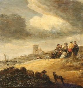 Estuary Scene With Travelers by Gerard Terborch