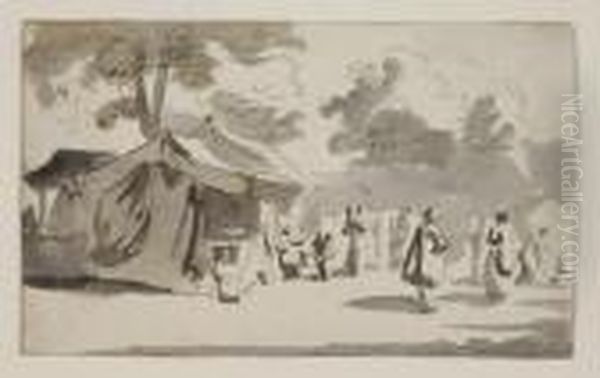 Landscape With Market Scene - view 1