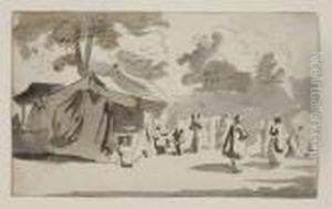 Landscape With Market Scene by Gerard Terborch