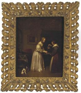 A Lady With Her Maid In An Interior by Gerard Terborch