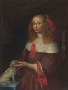 Portrait Of A Lady, Three-quarter-length, With A Dog