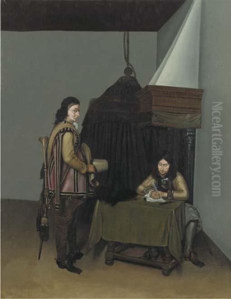 Two Officers In A Guardroom - view 1