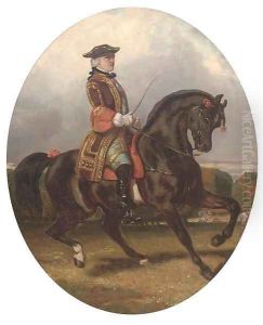 An officer on horseback by Spanish School