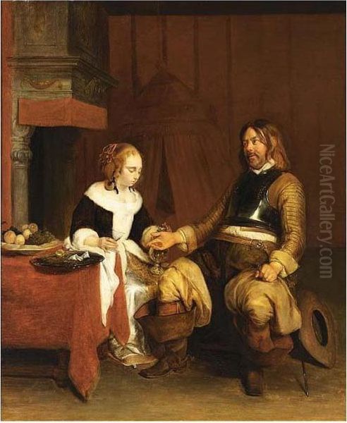 A Soldier Visiting A Lady - view 1