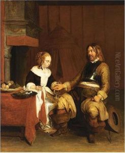 A Soldier Visiting A Lady by Gerard Terborch