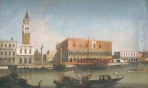 The Molo and the Piazetta, and the Palazzo Ducale, Venice by Venetian School
