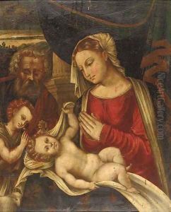 The Holy Family with Saint John the Baptist by Venetian School